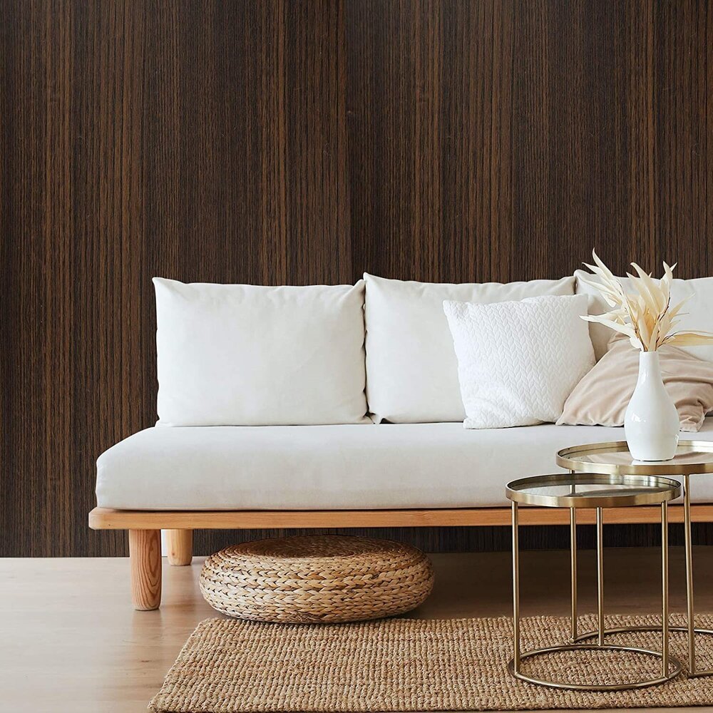 Brown Wooden PVC Self Adhesive Wallpaper Wooden Wall Paper