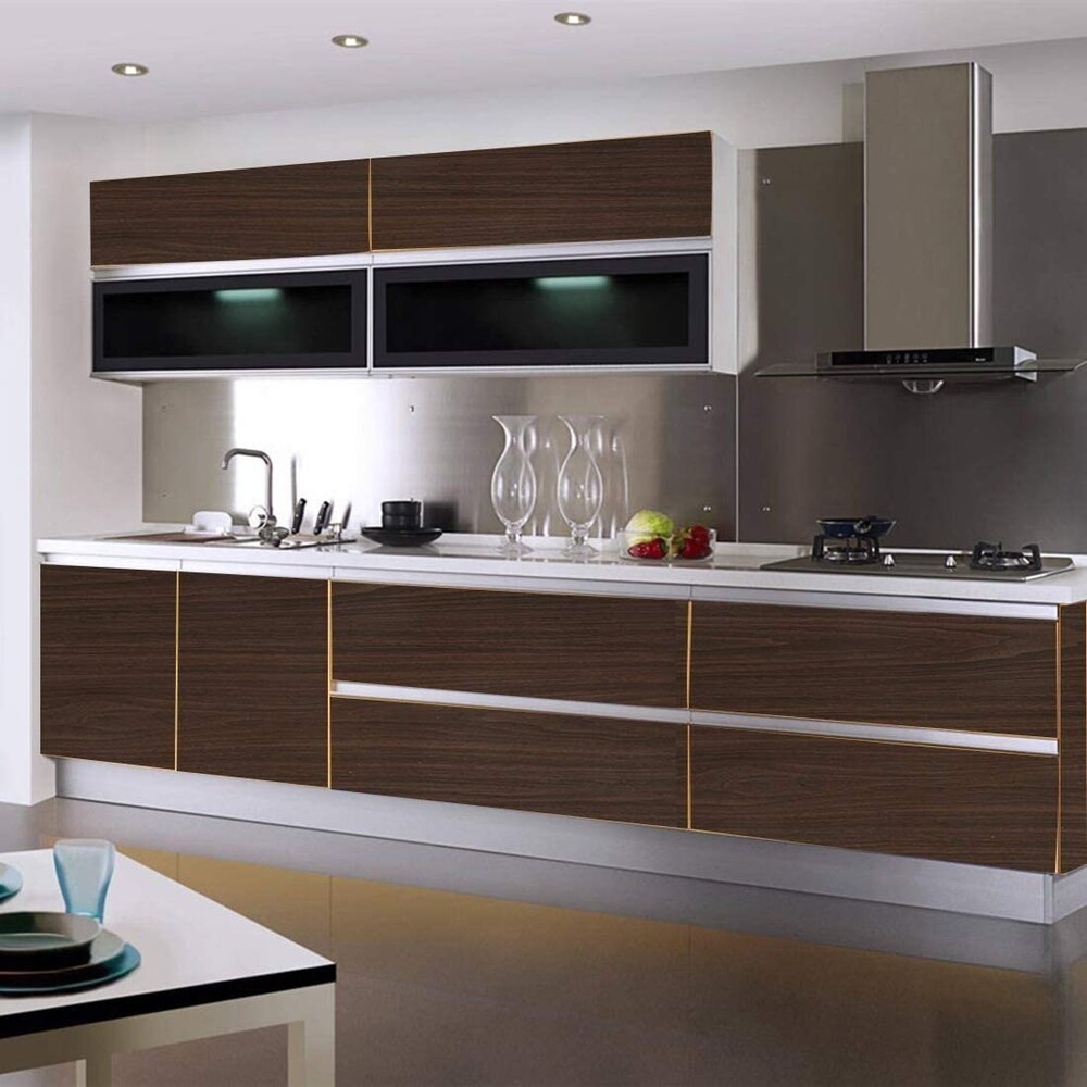 Brown Wooden PVC Self Adhesive Wallpaper Wooden Wall Paper