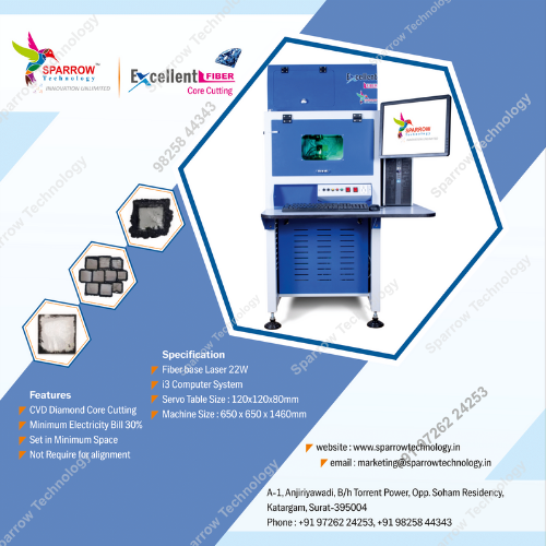 Fiber 4P Round Diamond Laser Cutting Machine