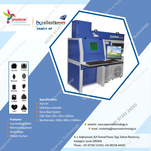 4P Fancy Shape Diamond Cutting Laser Machine