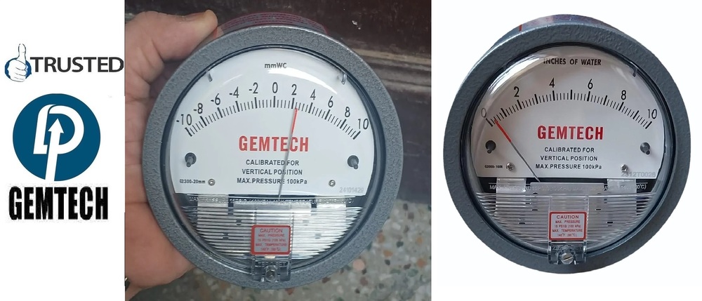 GEMTECH Series G2000-0.5KPA Differential Pressure Gauges