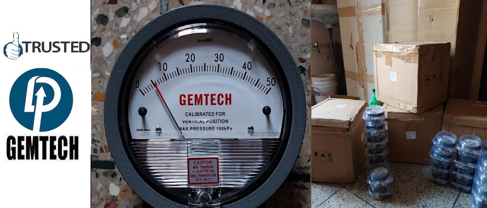 GEMTECH Series G2000-0.5KPA Differential Pressure Gauges