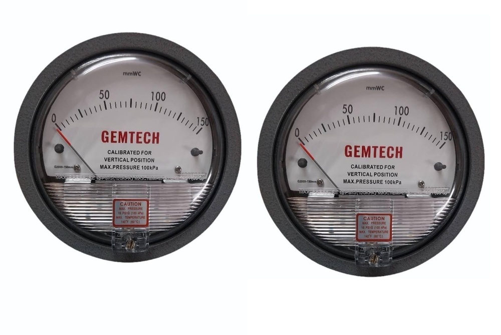 G2000-25KPA GEMTECH Differential Pressure Gauge Range 0-25 KPA