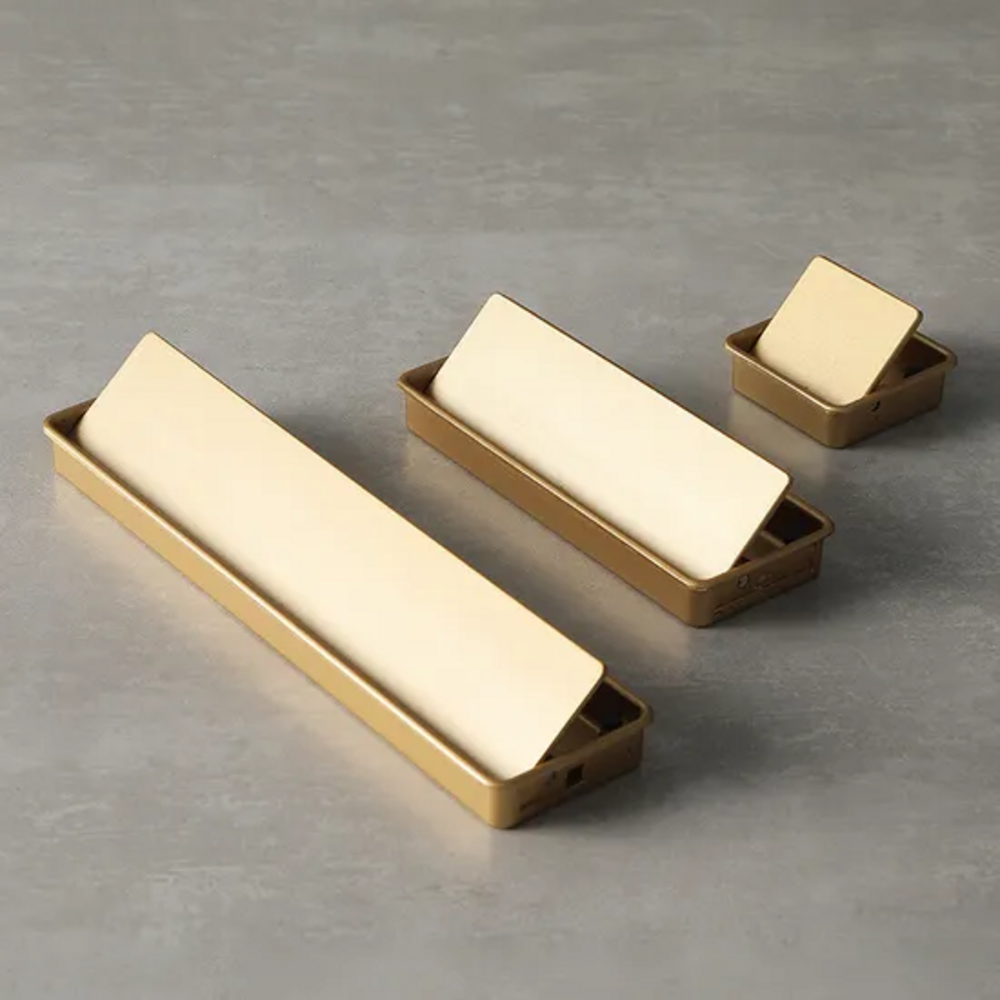 Delta Cabinet Handle | Kitchen Cabinet Handle | Drawer Pulls | Concealed Handle | Modern Handle - Color: Matte Gold