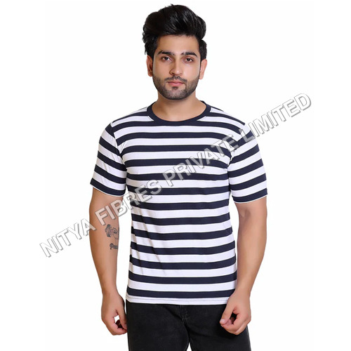 50-50 Stripes Round Neck T-Shirt - Age Group: Adult