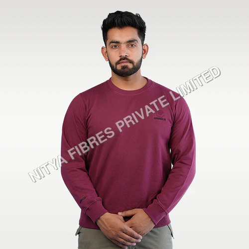Round Neck Plain Sweatshirt - Feature: Washable