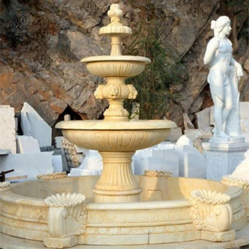 Golden Water Fountain Stone