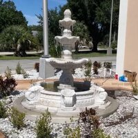 Indoor Water Fountains - Stone Material, Standard Size, 7 Feet Water Height , Elegant White Color With Smooth Finishing For Garden Serenity