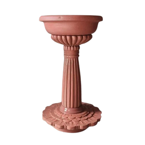 6 Feet Red Sandstone Fountain