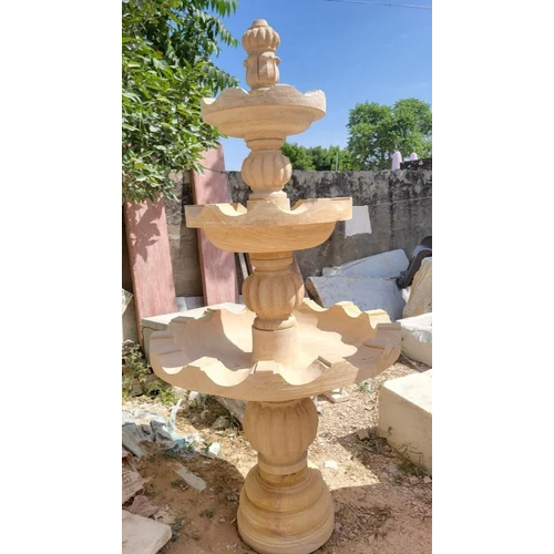 7 Feet Yellow Sandstone Fountain