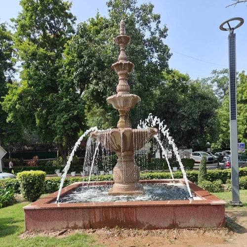 7 Feet Yellow Sand Stone Fountain