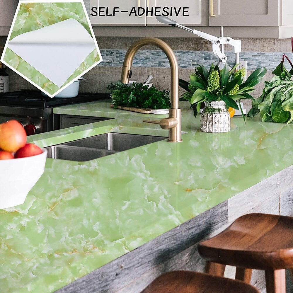 Green Marble Peel And Stick Self Adhesive Wallpaper