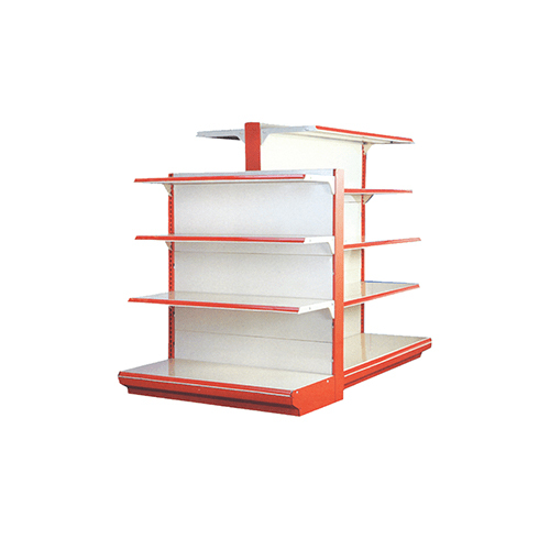 Wall Gondola Display Racks For Supermarkets - Color: White Orange