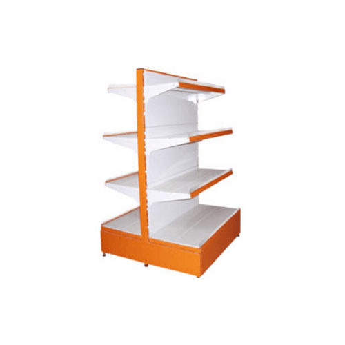 Centre Xa Gondola Display Racks For Supermarkets And Retail Stores - Color: White Orange
