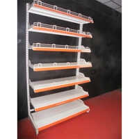 Cost Effective Supermarket Wall Channel Racks - Color: White Orange