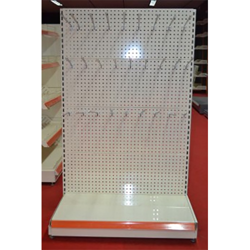 Supermarket Racks Perforated With Hooks - Color: White