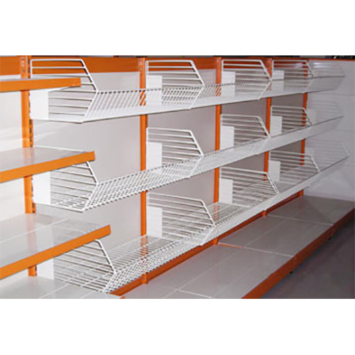 Supermarket Mesh Basket Racks - Color: White Yellow