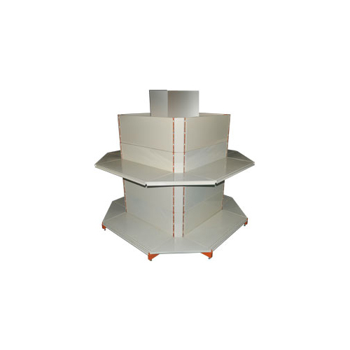 Supermarket Four Sided Racks For All Round Display - Color: White