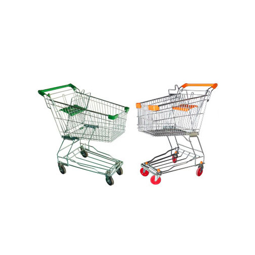 Supermarket Trolleys For Customer Convenience - Color: Silver Green Orange