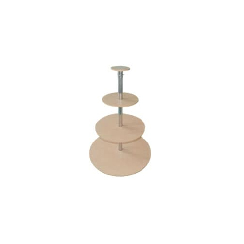 Textile Round Wooden Racks - Color: Brown Silver