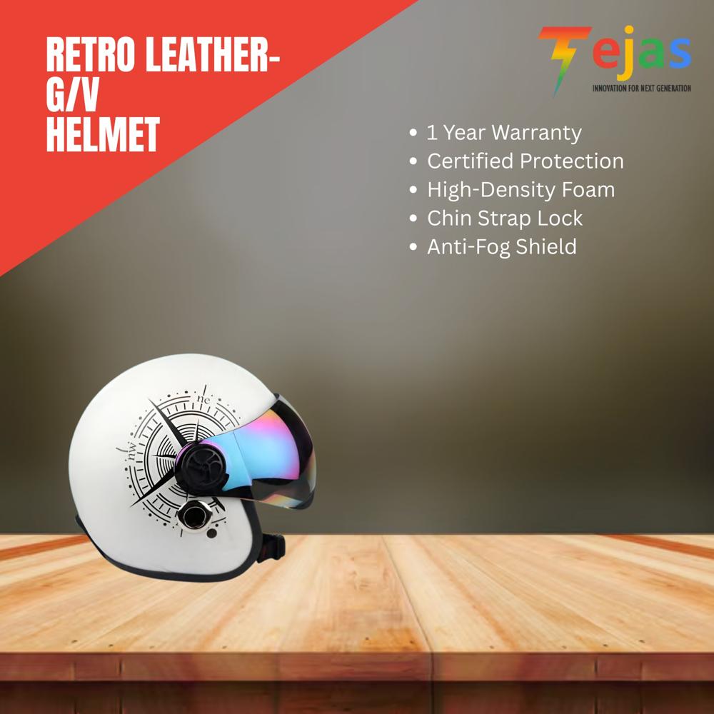 RETRO LEATHER-G/V	Helmet