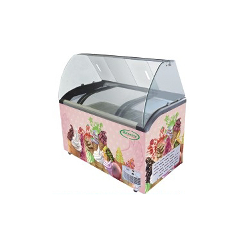Scooping Parlour 14-21F Glass Top And Island Freezers