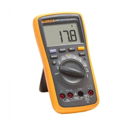 Fluke 17B+ Digital Multimeter - ABS Plastic, 183 x 91 x 49.5 mm, 455 g | Battery Powered, Digital Display, 0°C to 40°C Range, 50-60 Hz Frequency
