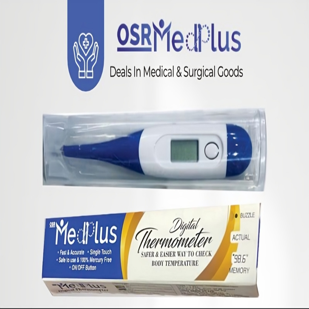 Digital Thermometer - Abs Plastic, Flexible Tip, White | Fast & Accurate Readings, Fever Alarm, Dual Reading (C/f), Memory Function