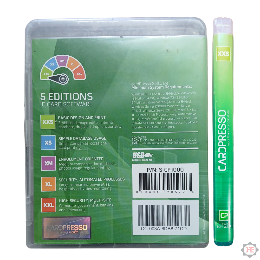 Cardpresso XXS Id Card Software with Pendrive for Evolis Id Card Printer