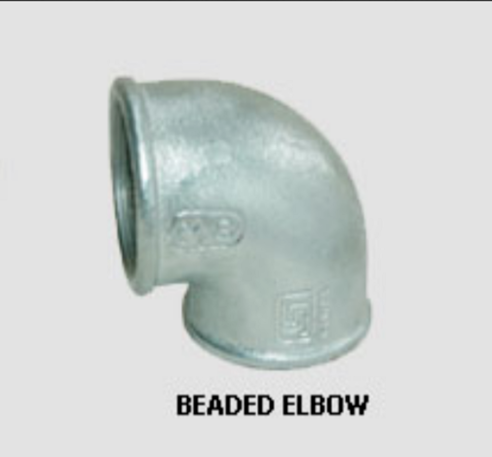 Gi Beaded Elbow 2-1/2" - Malleable Iron Material, Isi Marked, Standard Is: 1879 | Ideal For Pipe Fittings In Various Applications