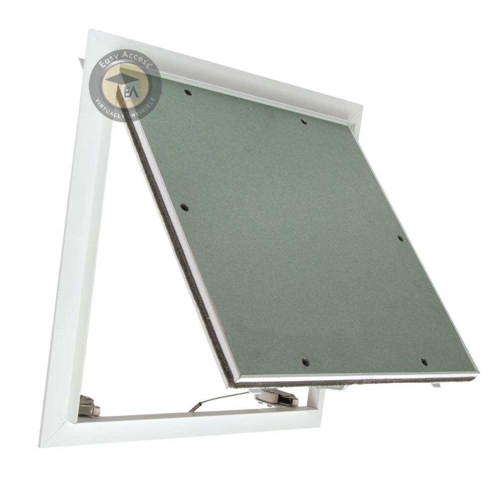 Plain Board Ceiling Access Hatch Seamless Fit With Aluminum Frame & Gypsum Board Flush Mount Design, Push Catch Mechanism Non Fire Rated, Lightweight & Durable Panel For Ceiling Maintenance - Size: 300x300mm