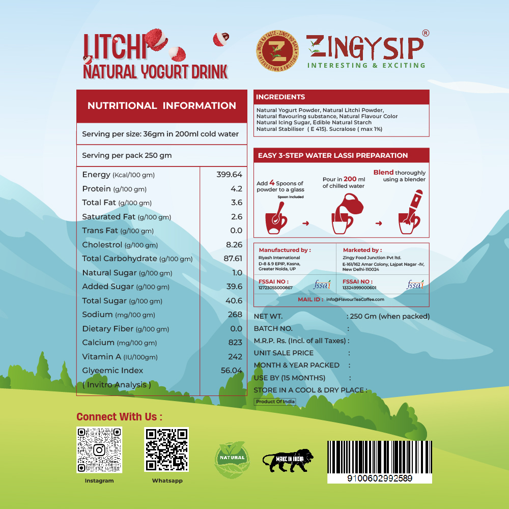 LITCHI NATURAL YOGURT DRINK