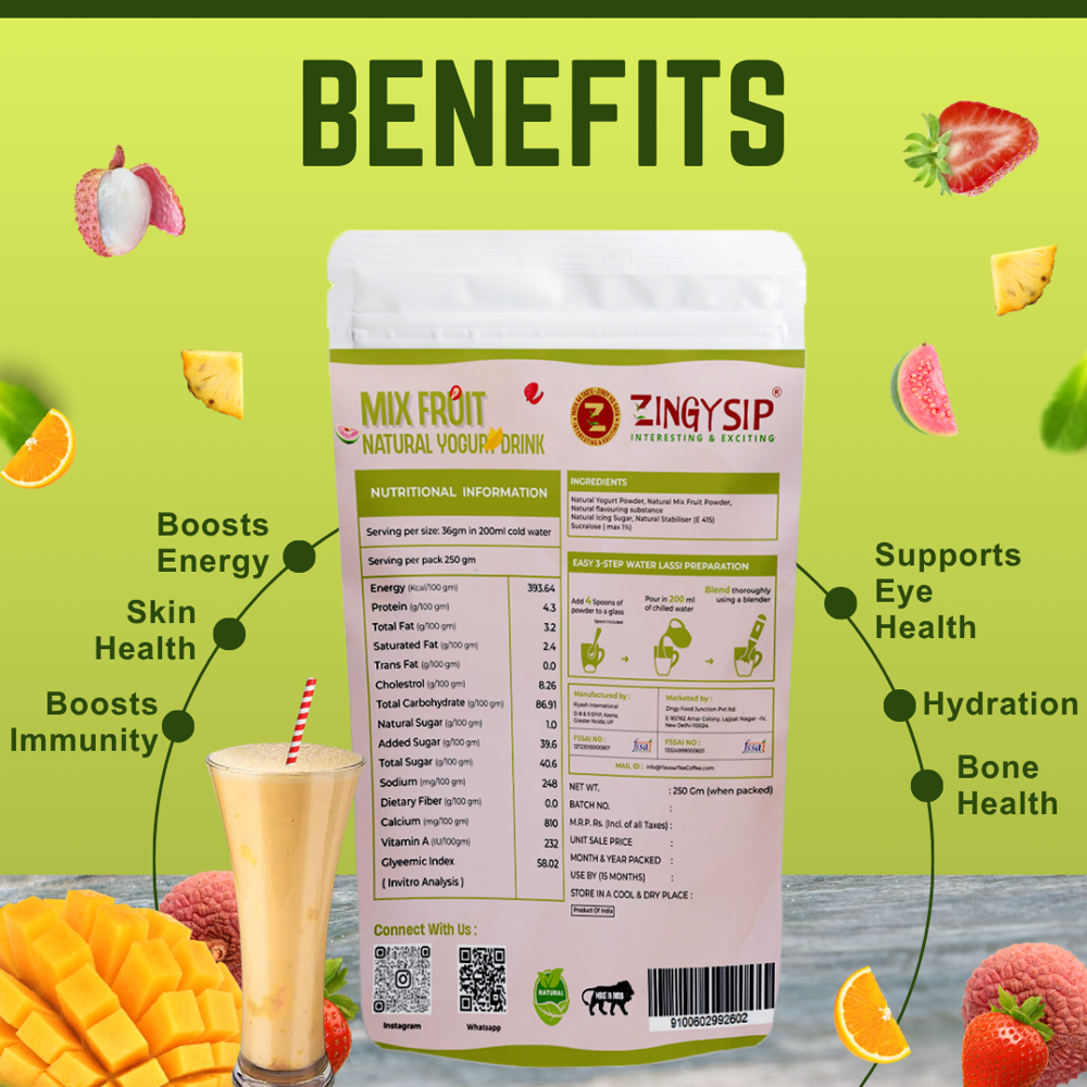 MIX FRUIT NATURAL YOGURT DRINK