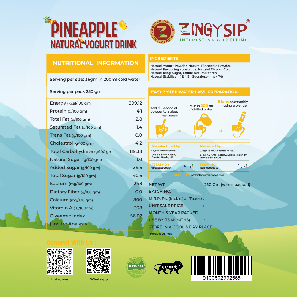 PINEAPPLE NATURAL YOGURT DRINK
