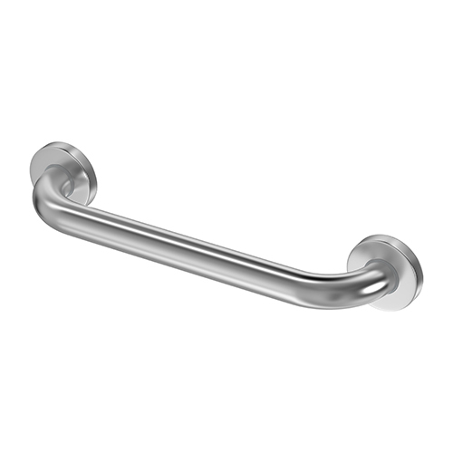Silver Straight Handrail Handicap Grab Bar - Finish: Glossy