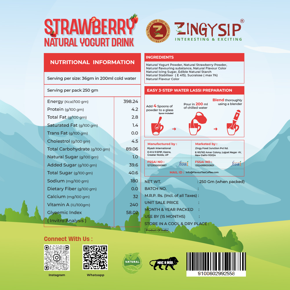 STRAWBERRY NATURAL YOGURT DRINK
