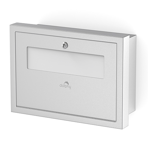 Stainless Steel Recessed Toilet Cover Dispenser - Color: Silver