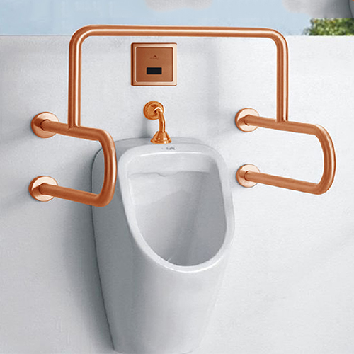 Stainless Steel 304 Urinal Safety Grab Bar With Matt Finish - Color: Rose Gold