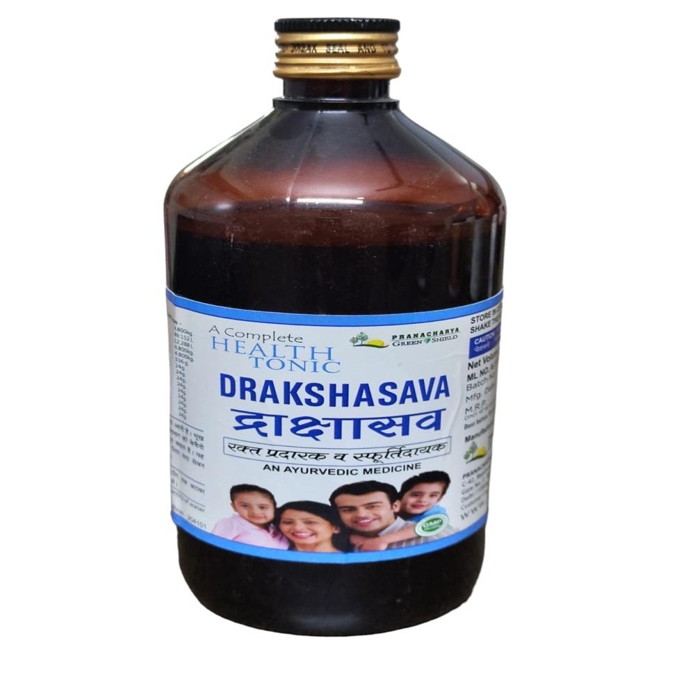 Pranacharya Greenshield Drakshasava - Ayurvedic Health Tonic for Energy & Immunity