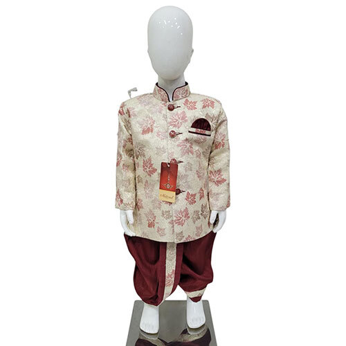 Maroon Kids Shervani Dhoti
