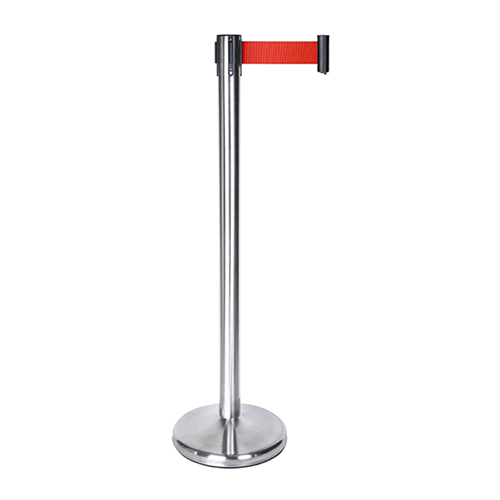 Silver Queue Manager Retractable Belt With Pole - Feature: Durable
