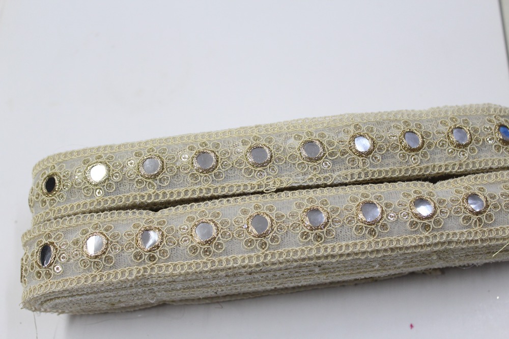 Off Whit ,Embroidery Sequence Lace