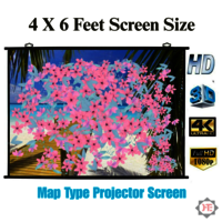 Hi-tech Map Type Projector Screen, 6x4 Hi-tech High Gain Fabric - Contrast Ratio: Enhanced Clarity