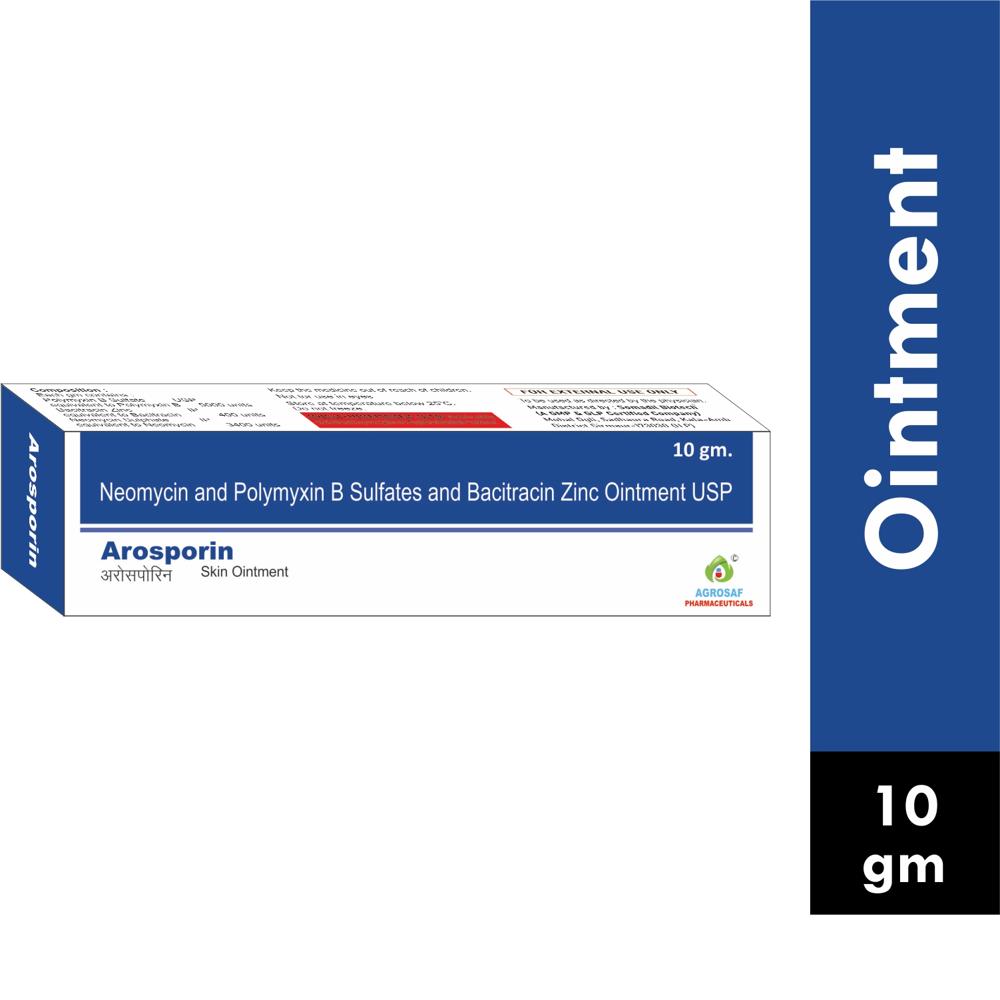 AROSPORIN SKIN OINTMENT - Neomycin(3400 Units),polymyxin B Sulfates(5000 Units) & Bacitracin Zinc(400 Units) Skin Ointment
