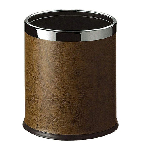 Brown Round Room Dustbin With Open Top - Automation Grade: Manual