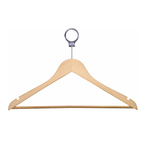 कपड़ों के लिए भूरे रंग की लकड़ी की कोट हैंगर