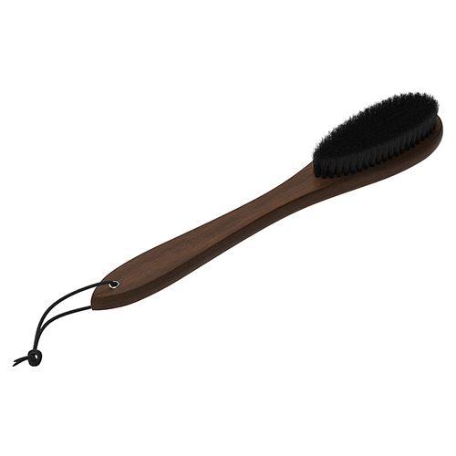 Cherry Wood Shoe Brush With Horn