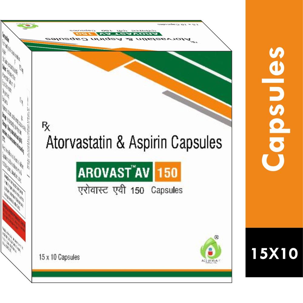 AROVAST AV 150 CAPSULE - ATORVASTATIN(10MG) & ASPIRIN(150MG) CAPSULE