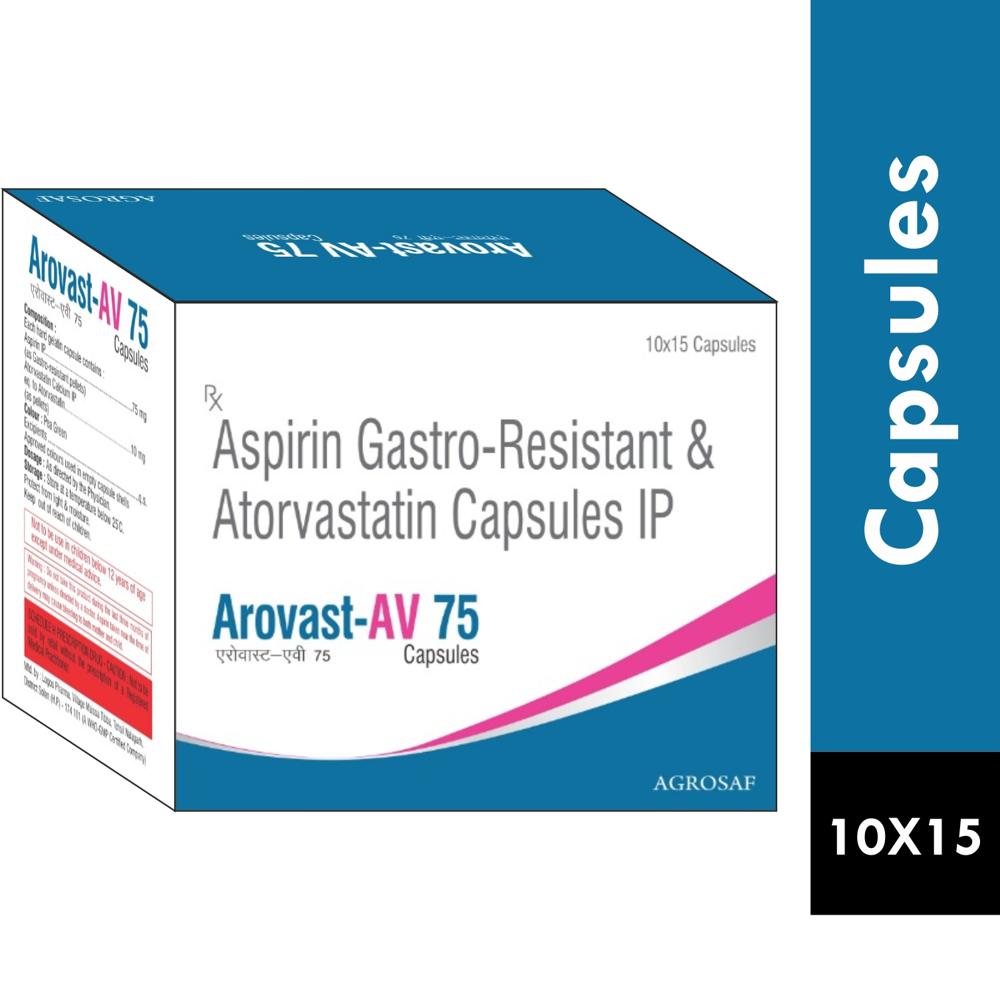 AROVAST AV 75 CAPSULE - ATORVASTATIN(10MG) & ASPIRIN(75MG) CAPSULE