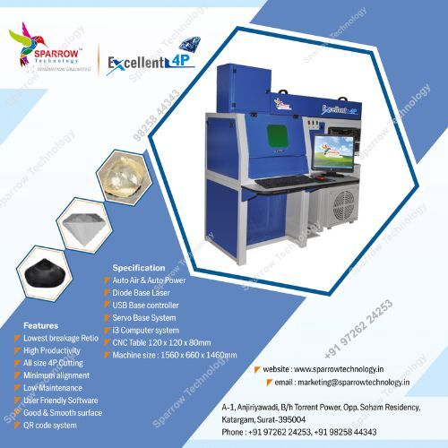 4P Round Shape Laser Diamond Cutting Machine